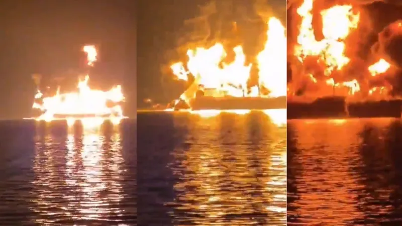 Iran attacked oil tanker Safesea Vishnu with suicide boat VIDEO