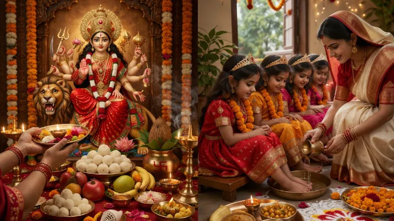 Chaitra Navratri 2026 Auspicious time for Kanya Pujan Muhurat And Vidhi