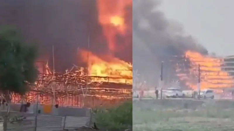 UP A massive fire broke out in Rajghat of Ayodhya incident occurred after completion Mahayagya