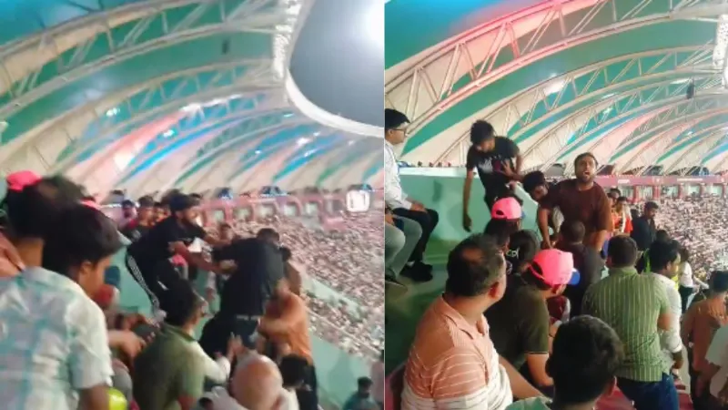 IPL 2026: इकाना स्टेडियम में जमकर चले लात-घूंसे, बीच मैच में फैंस ने काट दिया बवाल; देखें VIDEO
