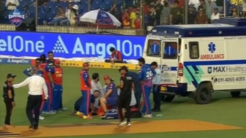 Major accident during IPL 2026 match Delhi bowler Lungi Ngidi was taken to hospital by ambulance