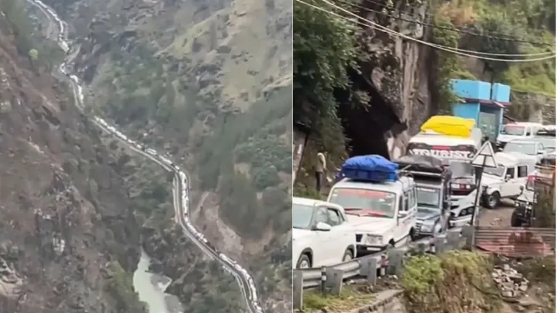 Traffic havoc mountains on weekends several kilometers long jam from Joshimath to Manali VIDEO