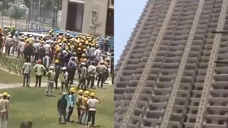 37वीं मंजिल पर कर रहे थे काम, अचानक टूट गई सेफ्टी बेल्ट, 2 मजदूरों की मौत, ग्रेटर नोएडा में दर्दनाक हादसा