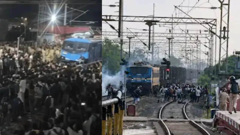 Patna Student Protest ahead of the Bihar Police exam Patliputra station