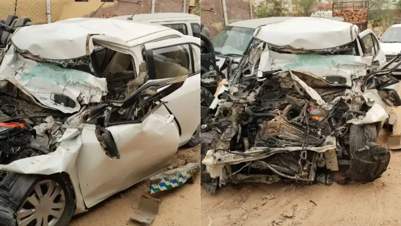 राजस्थान के बीकानेर में भीषण सड़क हादसा, कार-ट्रक की आमने-सामने से जोरदार टक्कर, 6 लोगों की मौत