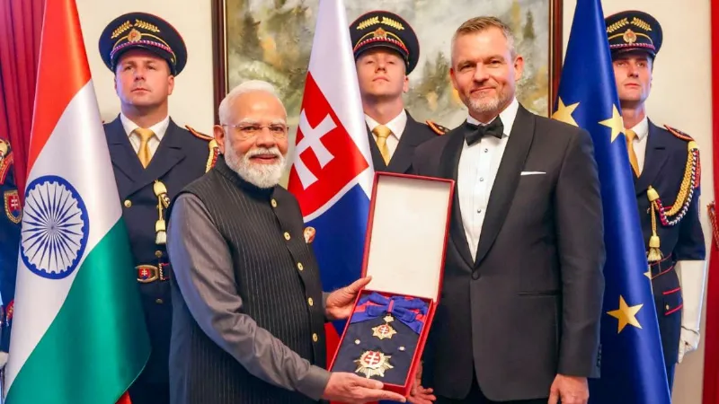 PM Modi receives Slovakia highest civilian honor Order Of The White Double Cross