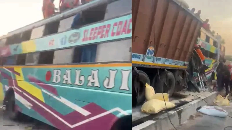 गुजरात के वडोदरा में भीषण सड़क हादसा, लग्जरी बस-ट्रक भिड़ंत में 6 यात्रियों की गई जान