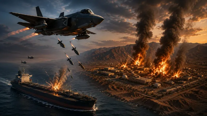 US Attack Iran targets military sites IRGC strikes back Hormuz Strait