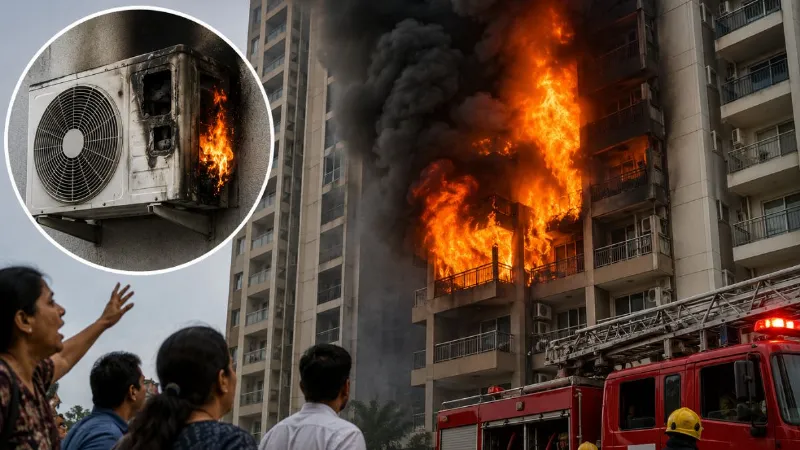 AC ब्लास्ट से धधकी नोएडा की हाईराइज सोसाइटी, कई फ्लैट चपेट में; दमकल ने  पाया काबू
