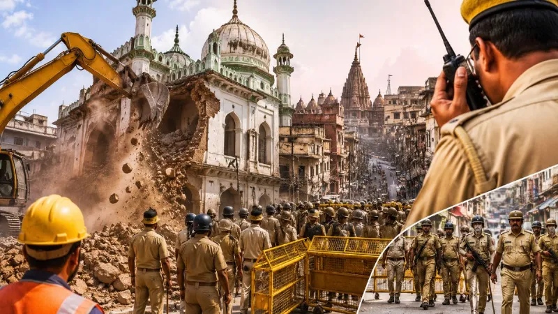 Dalmandi widening project in Varanasi gains momentum demolition of structures at mosques begins