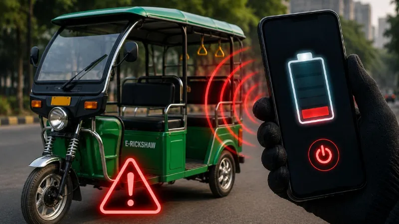 Noida e rickshaw battery hack Is mobile app-based tampering with batteries