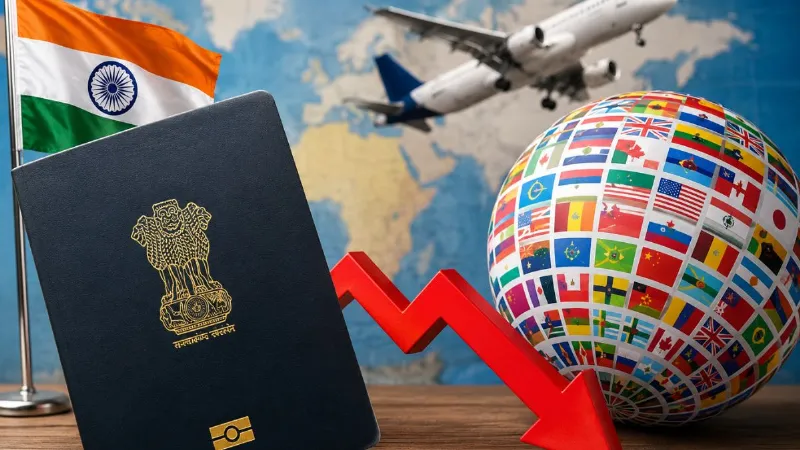 Global Passport Index 2026: भारतीय पासपोर्ट की रैंकिंग में गिरावट, अमेरिका भी टॉप-10 से बाहर, देखें पूरी लिस्ट