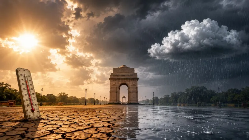 दिल्ली के आसमान में छाए हैं काले बादल, फिर भी नहीं हो रही बारिश, आखिर क्या है वजह?