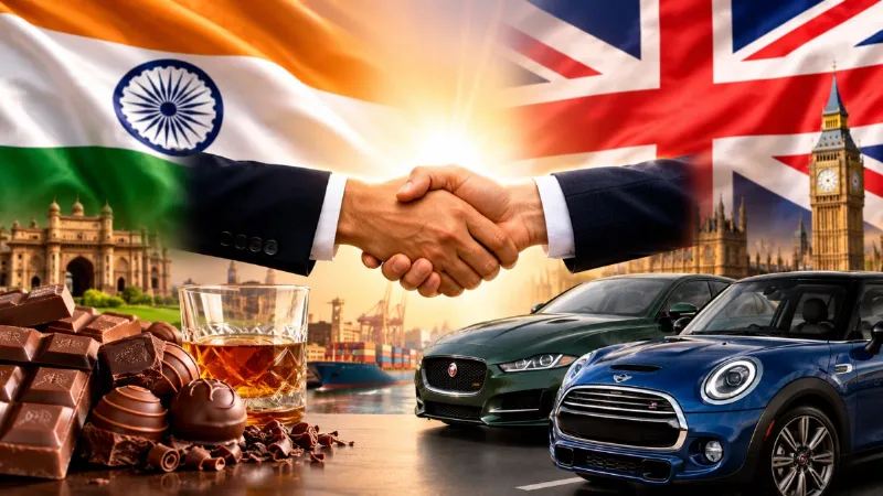 India-UK ट्रेड डील लागू, कल से सस्ती होंगी स्कॉच, चॉकलेट और ब्रिटिश कारें, जानें आपको क्या मिलेगा फायदा