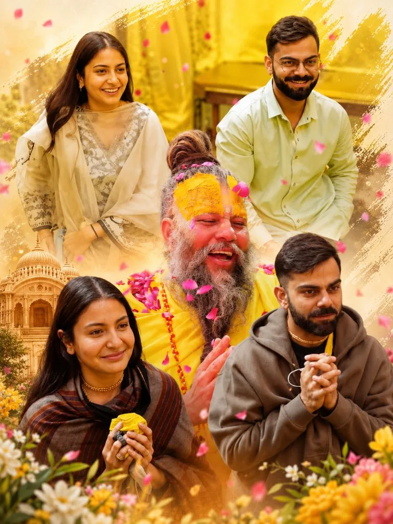 न शो, न शोर... सिर्फ भक्ति! परमानंद महाराज के आश्रम में फिर दिखे विराट अनुष्का