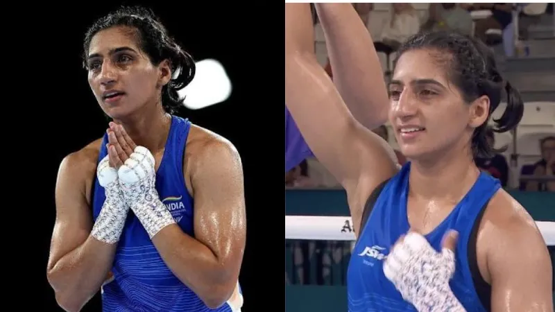 India wins another gold at the Commonwealth Games Preeti Pawar defeating a Canadian boxer