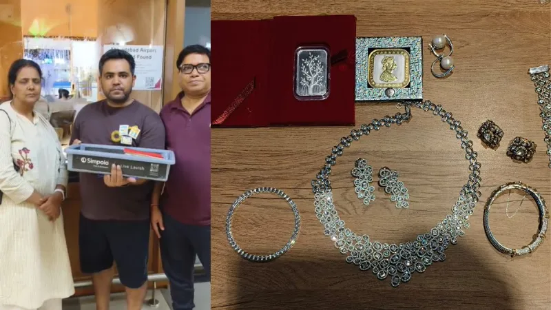 Gujarat Ahmedabad Woman leaves trolley bag behind at airport CISF safely returns ₹2.97 lakh and valuable jewelry