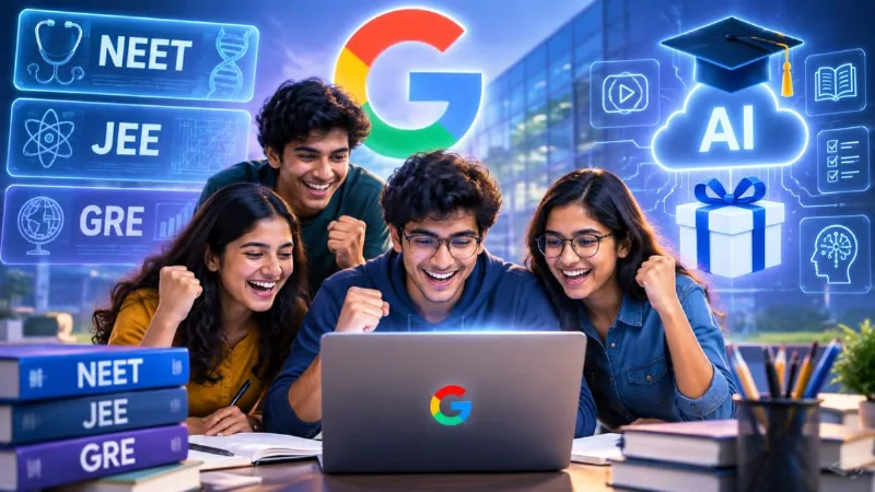 Google launches new AI tools for students NEET JEE GRE prep tools Sundar Pichai