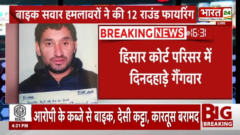 Breaking News: हिसार कोर्ट में दिनदहाड़े गैंगवार! गैंगस्टर विनोद पानू की गोली मारकर हत्या