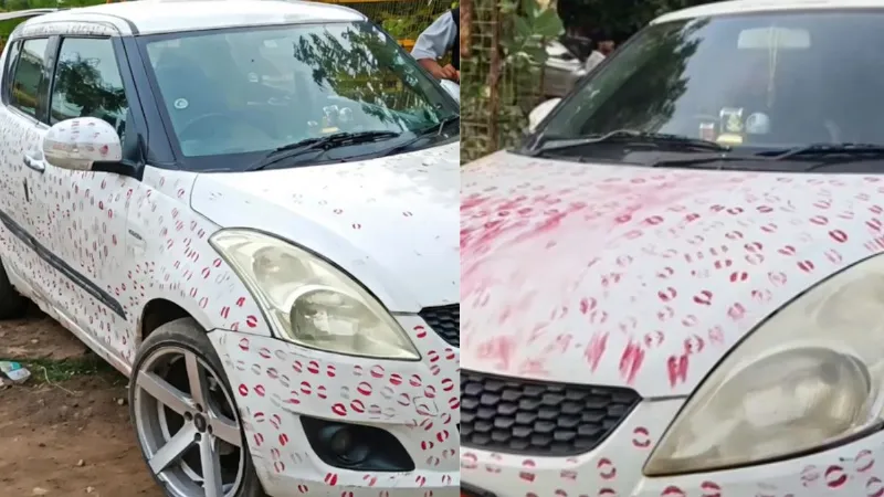 साढ़े तीन घंटे, 3400 किस मार्क्स और फिर हो गया कांड! युवक को 'किसिंग कार' का आइडिया पड़ा भारी