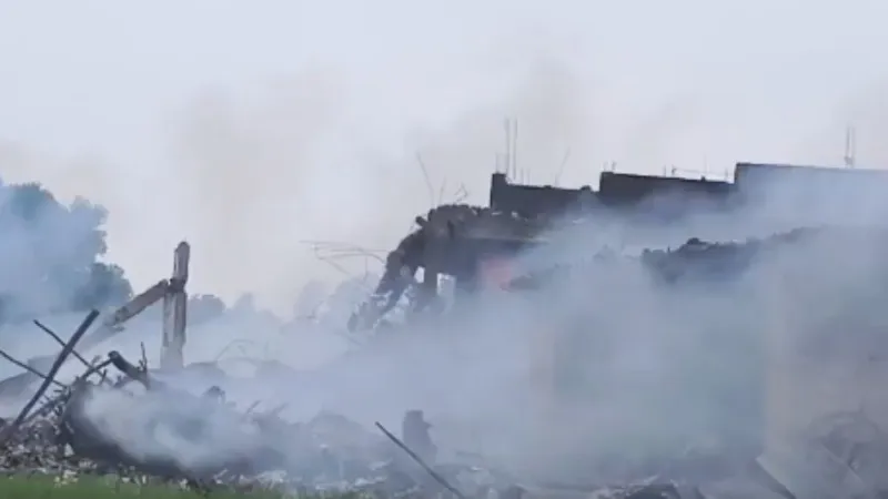 Massive explosion at a firecracker factory in Kaushambi Uttar Pradesh 7 dead several injured
