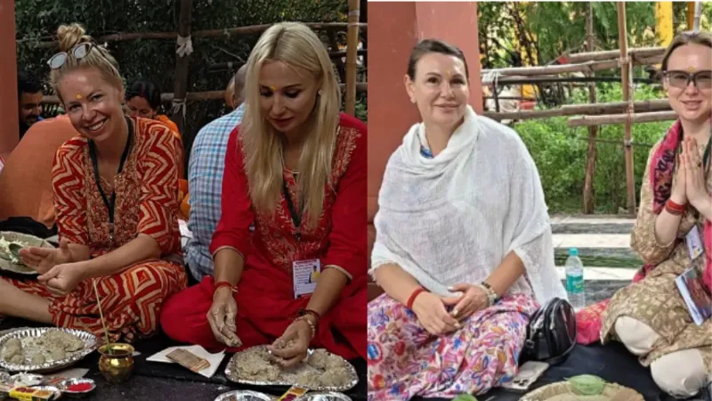 Bihar Gayaji citizens of Russia and Ukraine perform Pind Daan together