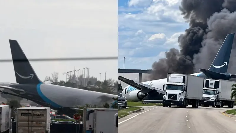 Amazon Cargo Plane: लैंडिंग में चूका विमान का कंट्रोल, रनवे पार सड़क पर जा घुसा Amazon का कार्गो प्लेन, 5 की मौत