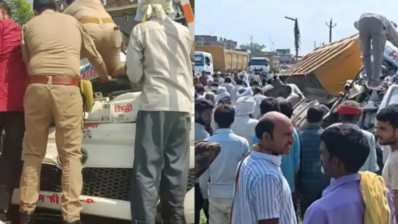 इटावा में रफ्तार का कहर! दो डंपरों की भीषण टक्कर, बेकाबू वाहन दुकान में घुसा; दुकानदार की मौत, 3 घायल