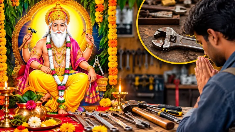 vishwakarma-puja-old-tools-machines-waste-recycling-guide