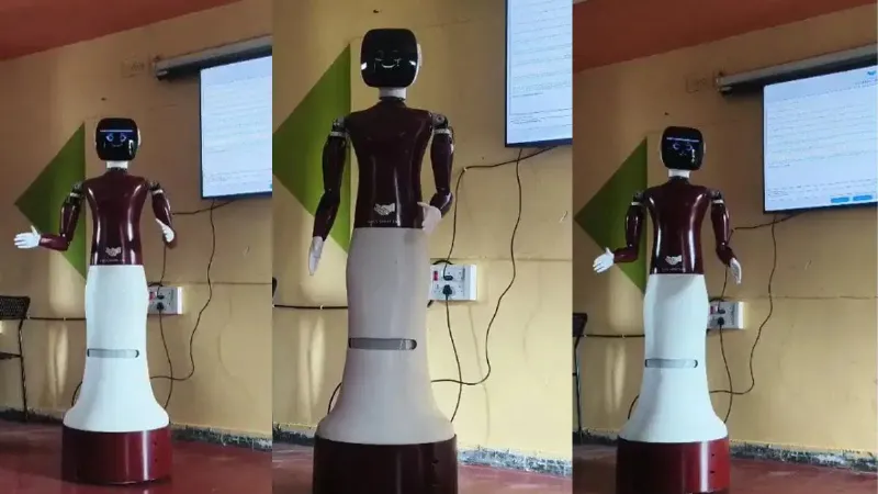 सरकारी स्कूल में Teacher बनकर Robot ले रहा क्लास, बच्चों के सवालों के भी दिए जवाब