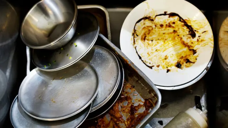 advisable to leave dishes soaking Leaving them in sink overnight cause these problems