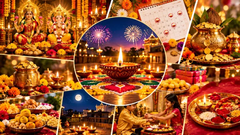 Diwali 2026 Dates Dhanteras Bhai Dooj Puja Calendar