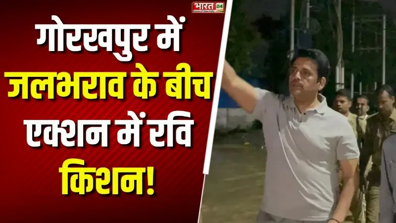 Gorakhpur में जलभराव, बीच सड़क पानी में उतरे सांसद रवि किशन! अफसरों में मचा हड़कंप!