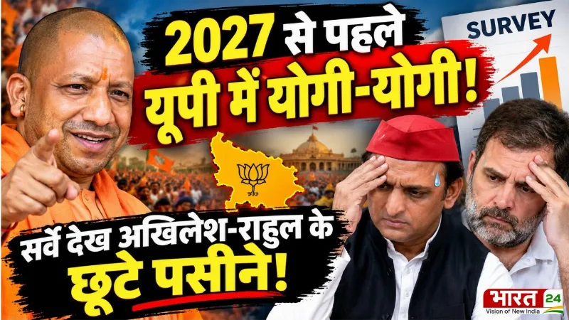 UP Election 2027: यूपी चुनाव से पहले छाए योगी! सर्वे देख Akhilesh-Rahul के छूटे पसीने!