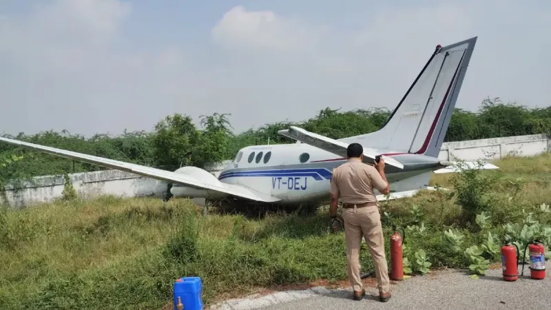 Farrukhabad private jet crashes off runway passengers and pilot narrowly escape