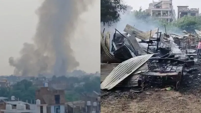फतेहपुर के पटाखा बाजार में आग का तांडव, धूं-धूं कर जलीं 70 दुकानें, सबकुछ जलकर हुआ खाक; देखें VIDEO
