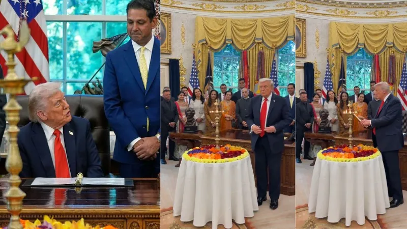ट्रंप ने व्हाइट हाउस में भारतीय राजनयिकों के साथ मनाई दिवाली, पीएम मोदी को बताया महान, देखें VIDEO