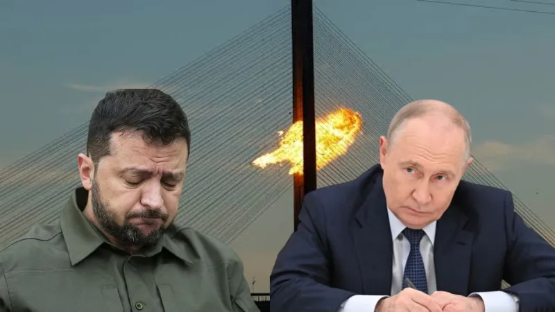 Kyiv Russia rains drones on South Bridge major strike on Ukraine lifeline