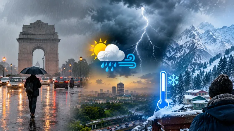 Kal Ka Mausam: दिल्ली-NCR में बदला मौसम का मिजाज! बारिश के साथ बढ़ेगी ठंड, 14 राज्यों में अलर्ट