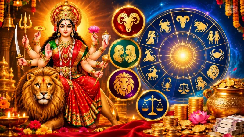 Shardiya Navratri Rashifal 2026 Lucky Zodiac Signs Career Wealth