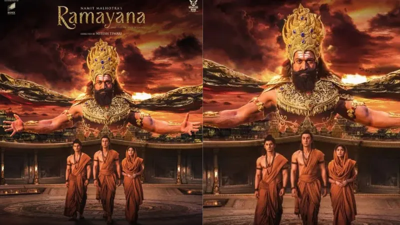 'रामायणम्' के नए पोस्टर में राम-सीता और रावण के अवतार में दिखे रणबीर-साई और यश, रिलीज डेट से उठा पर्दा