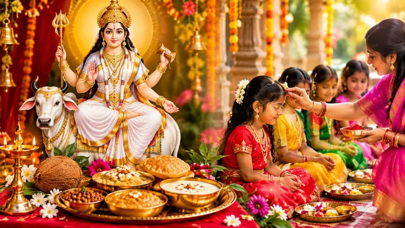 maha-ashtami-2026-mahagauri-puja-mantra-bhog-kanya-pujan