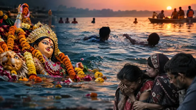 UP में दुर्गा विसर्जन के दौरान तीन जिलों में हादसे, नदी में डूबने से 6 की मौत; गोंडा में 2 लापता