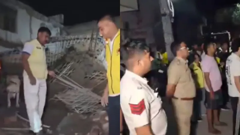 Delhi Harsh Vihar Building Collapse Two Workers Feared Trapped
