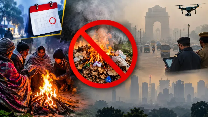 ban on lighting open fires and burning trash in Delhi from November 1