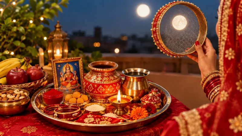 Karwa Chauth 2026: करवा चौथ की थाली में क्या-क्या रखें? छलनी, करवा से लेकर बायना तक, नोट करें पूरी लिस्ट