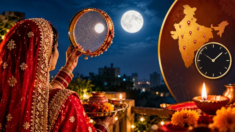 Karwa Chauth At what time will the moon be visible moonrise and puja muhurat
