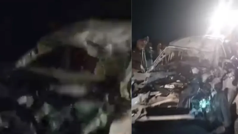 Horrific road accident in Barabanki six killed in head-on collision between truck and Ertiga car
