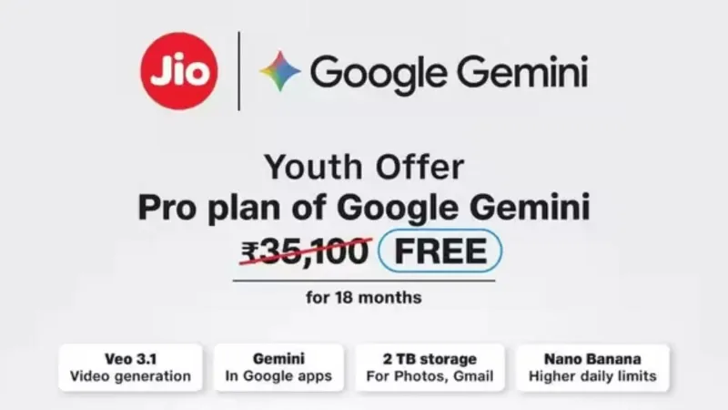 Jio यूजर्स के लिए खुशखबरी! फ्री में मिल रहा ₹35,000 वाले Google AI Pro का सब्सक्रिप्शन, जानें डिटेल