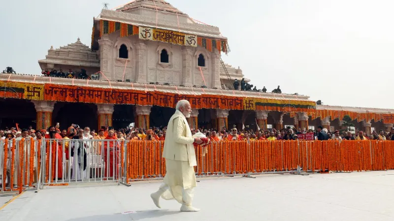 PM Modi grand flag hoisting at Ayodhya Ram Mandir with tight security